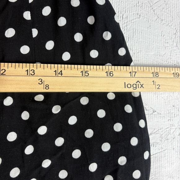 Wild Honey Black and White Polka Dot Wide-Leg Pants High Waisted Pleated Sz L - Picture 8 of 16